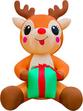 12 ft Inflatable Sitting Reindeer with Gift Box