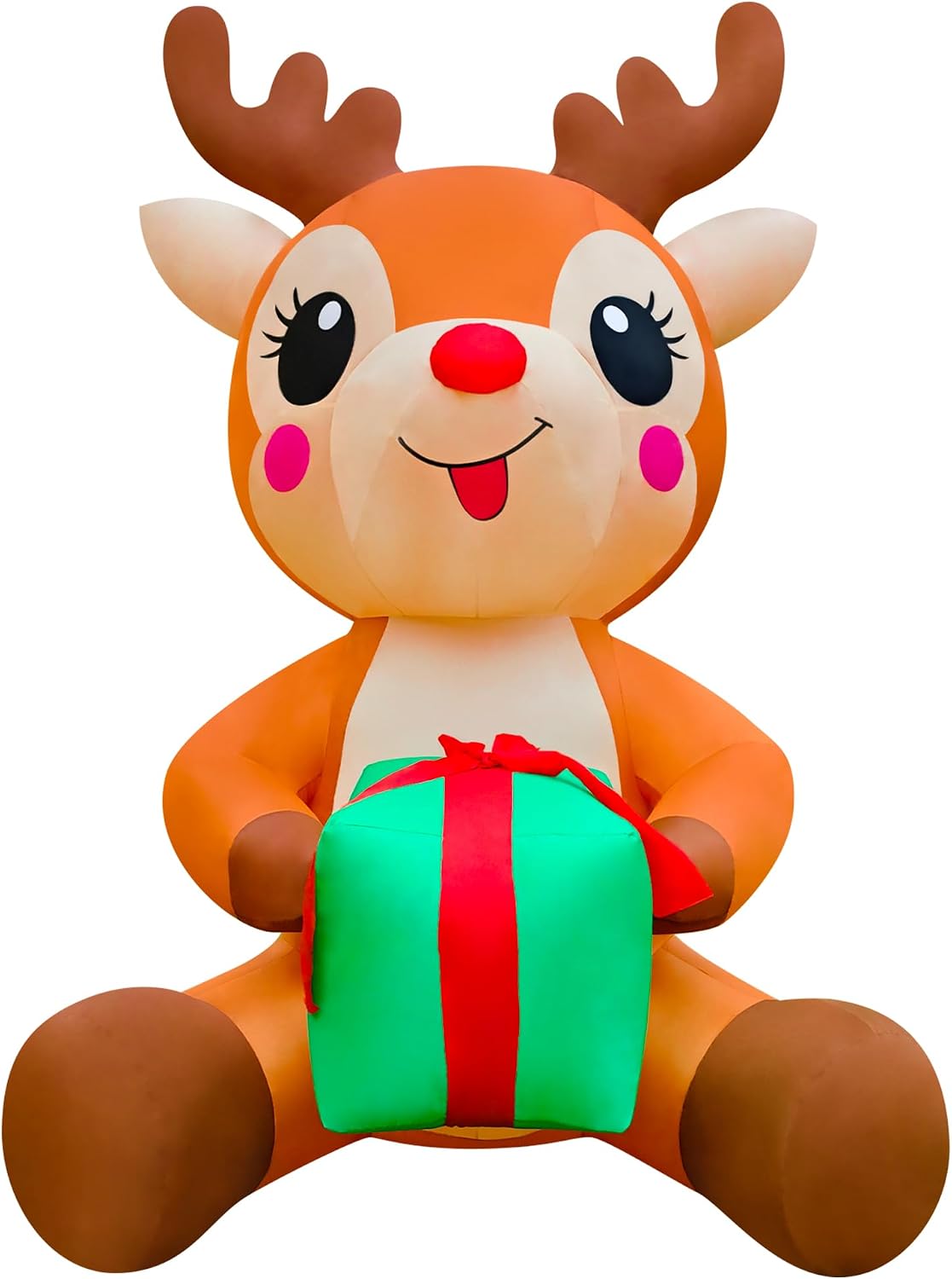 12 ft Inflatable Sitting Reindeer with Gift Box