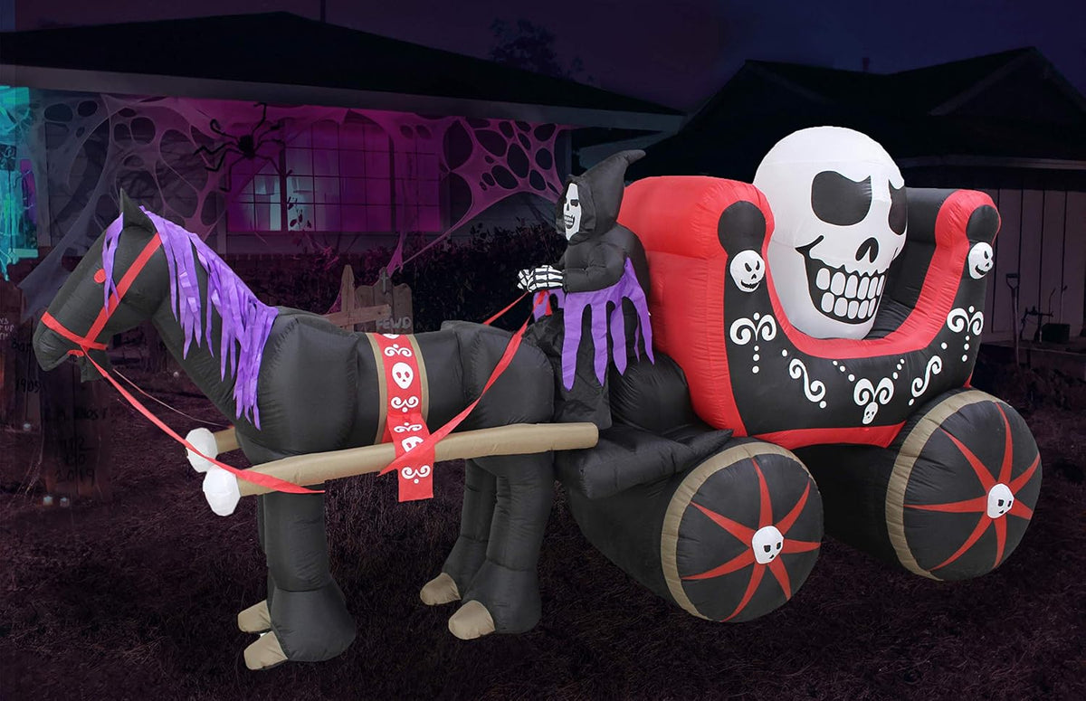 12 ft Inflatable Skeleton Carriage